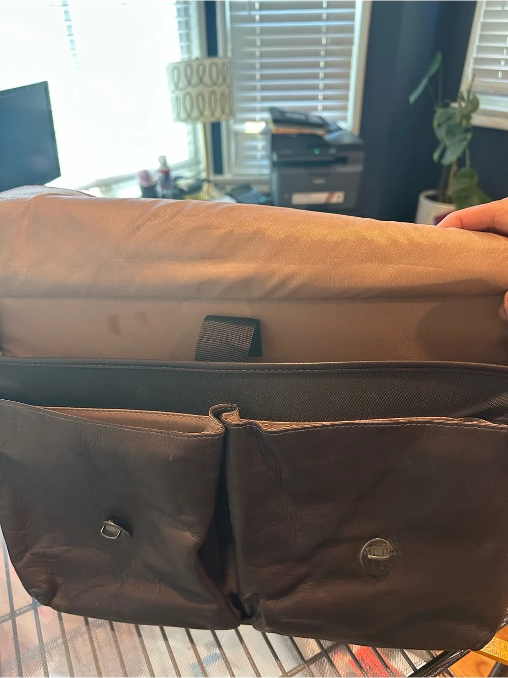 solo Dark Brown Leather Briefcase Messenger Bag